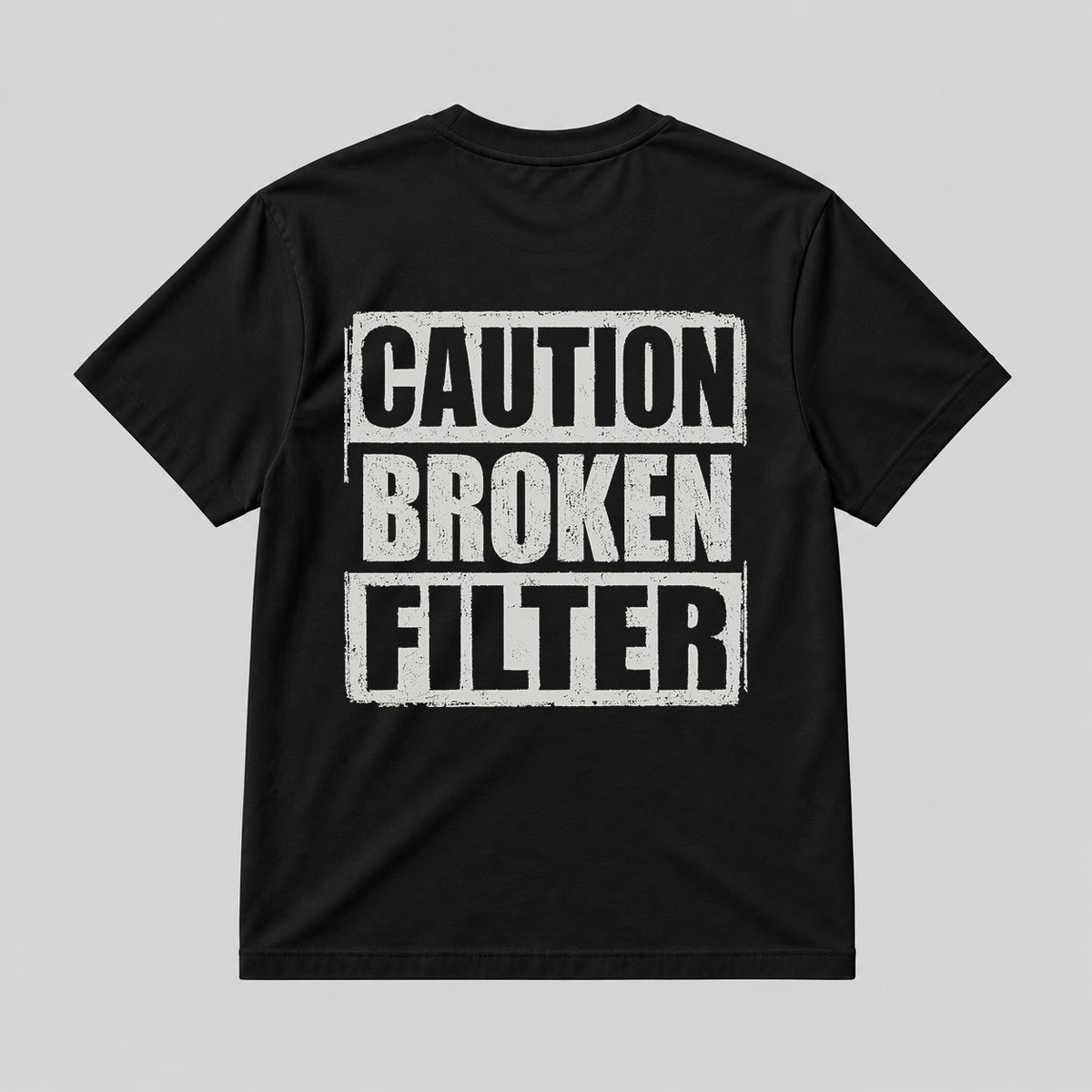 CAUTION BROKEN FILTER  BLACK