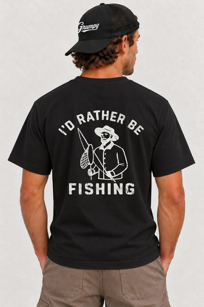I'D RATHER BE FISHING  BLACK